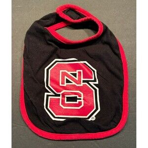 NCAA North Carolina State Wolfpack Black and Red Baby Infant BIB 11.5" x 8"